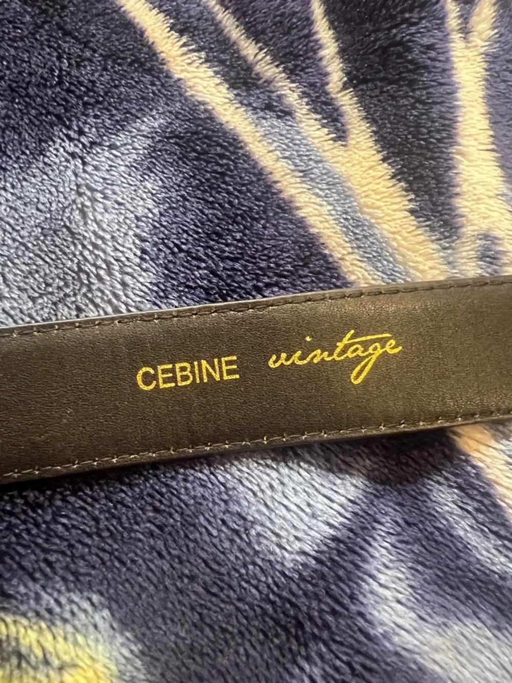 Cebine Vintage Black Embossed Leather Belt Size RTM